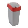 Kosz na śmieci Flip Bin 45L srebrny/czerwony